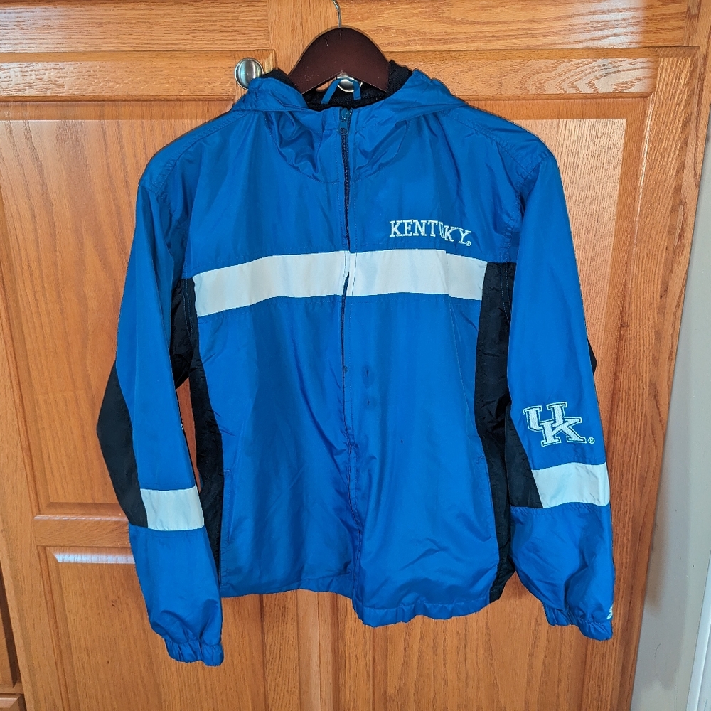 Vintage Team starter Kentucky UK Windbreaker jacket hood Men size S Youth size L